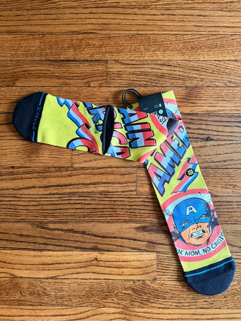 Marvel Men’s Captain America Yellow Graphic Socks by Stance